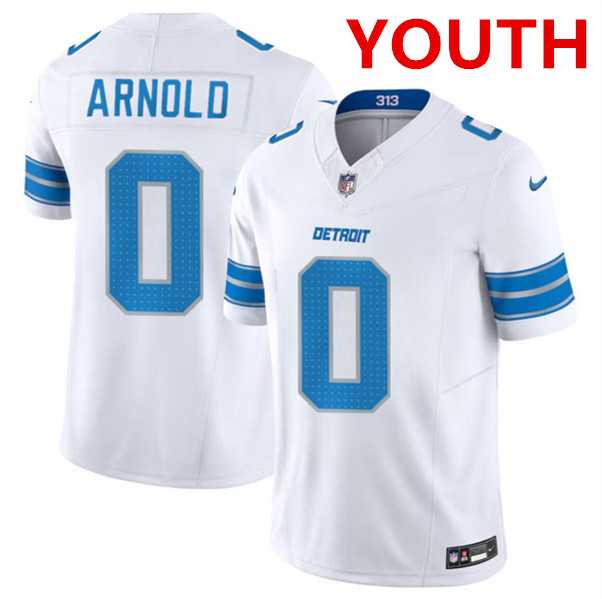 Youth Detroit Lions #0 Terrion Arnold White 2024 Draft F.U.S.E. Vapor Untouchable Limited Football Stitched Jersey Dzhi